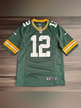 Nike Green Bay Packers Aaron Rodgers #12 NFL On Field Game Home Jersey Men Small